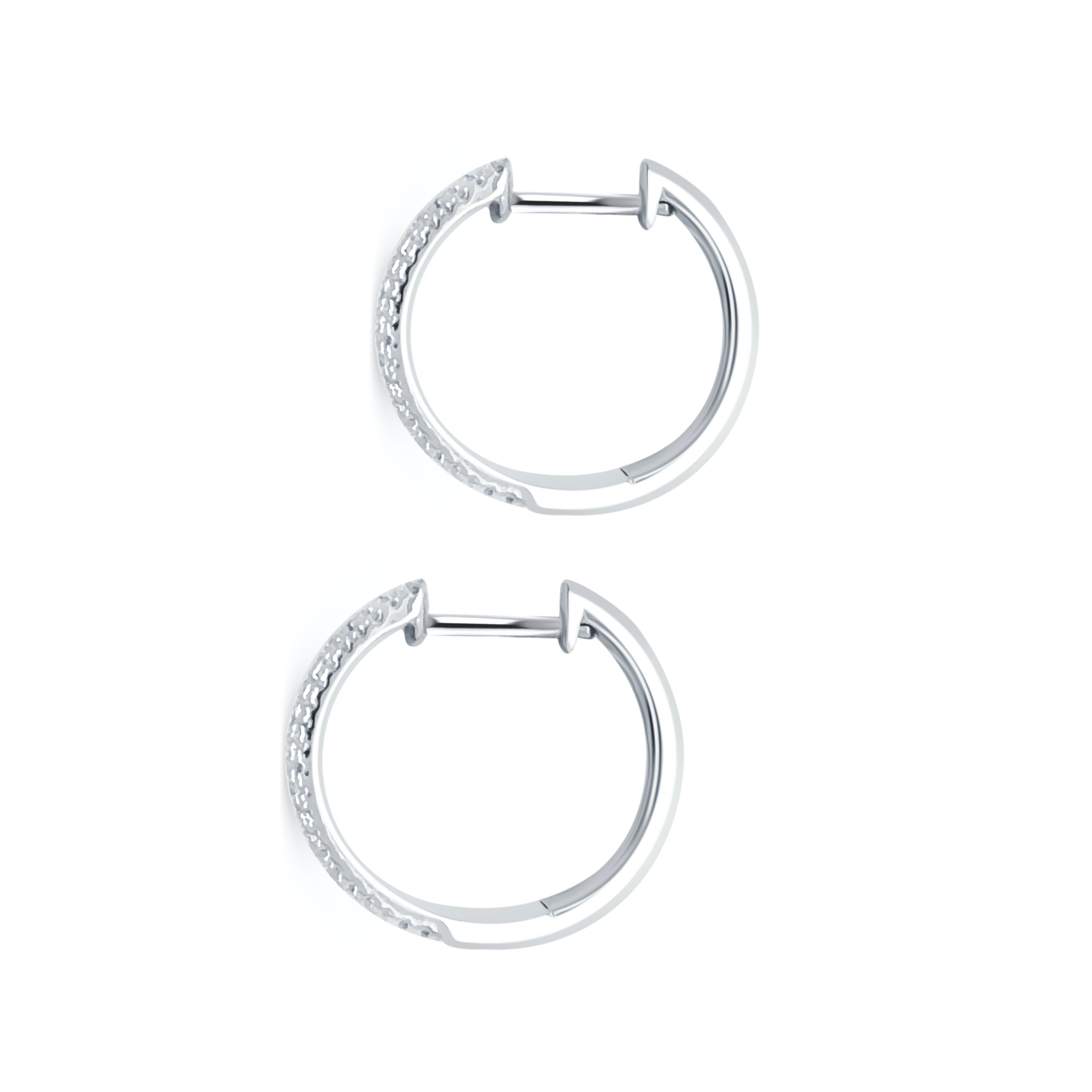 Micheli Jewellery, Melbourne Australia - Baguette Diamond Huggie Earrings in white gold
