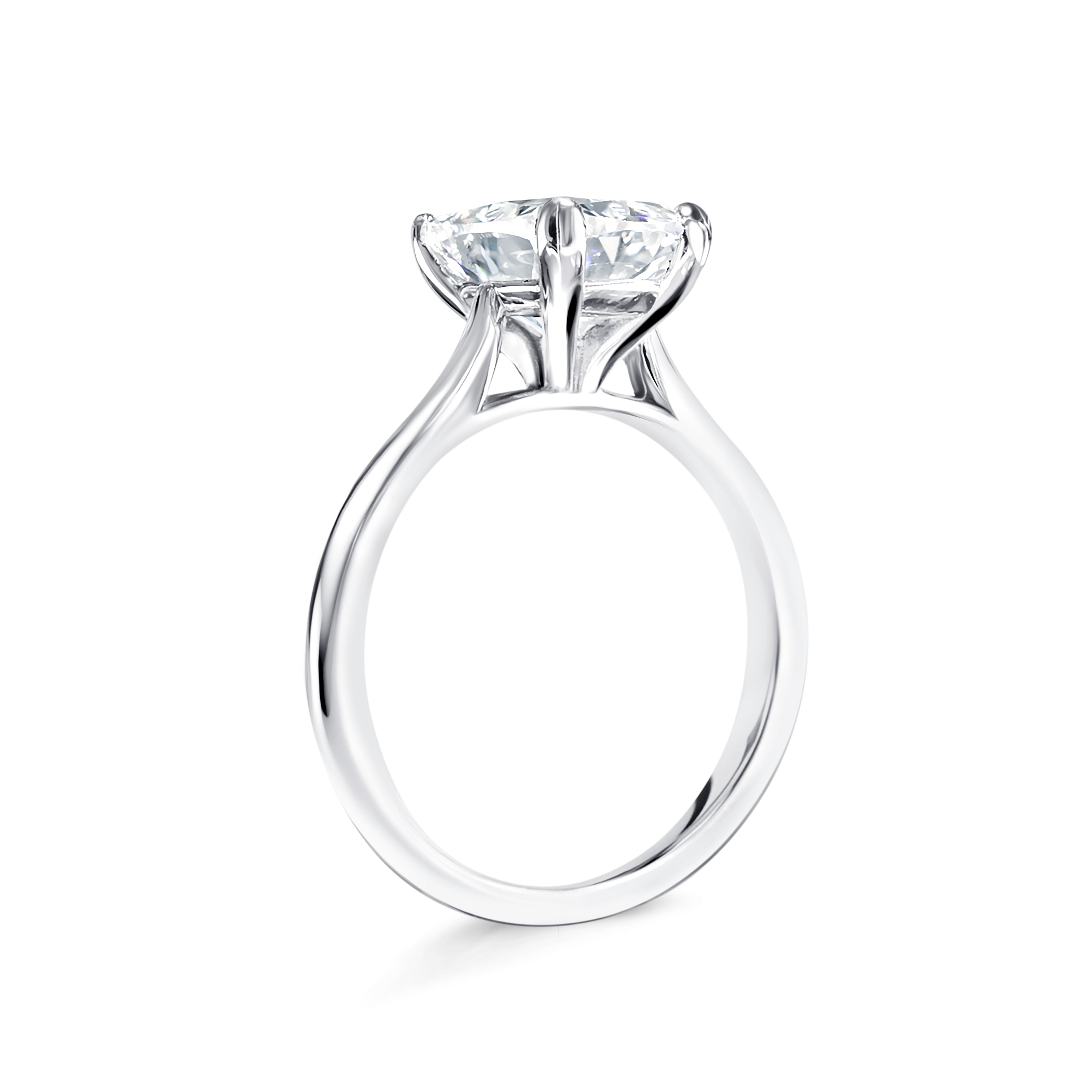 Athra - Micheli Jewellery, elongated cushion cut diamond engagement ring side profile. elongated cushion cut diamond engagement ring with swept up shoulders. engagement ring with swept up shoulders. white gold engagement ring side profile. swept up shoulders engagement ring side profile.