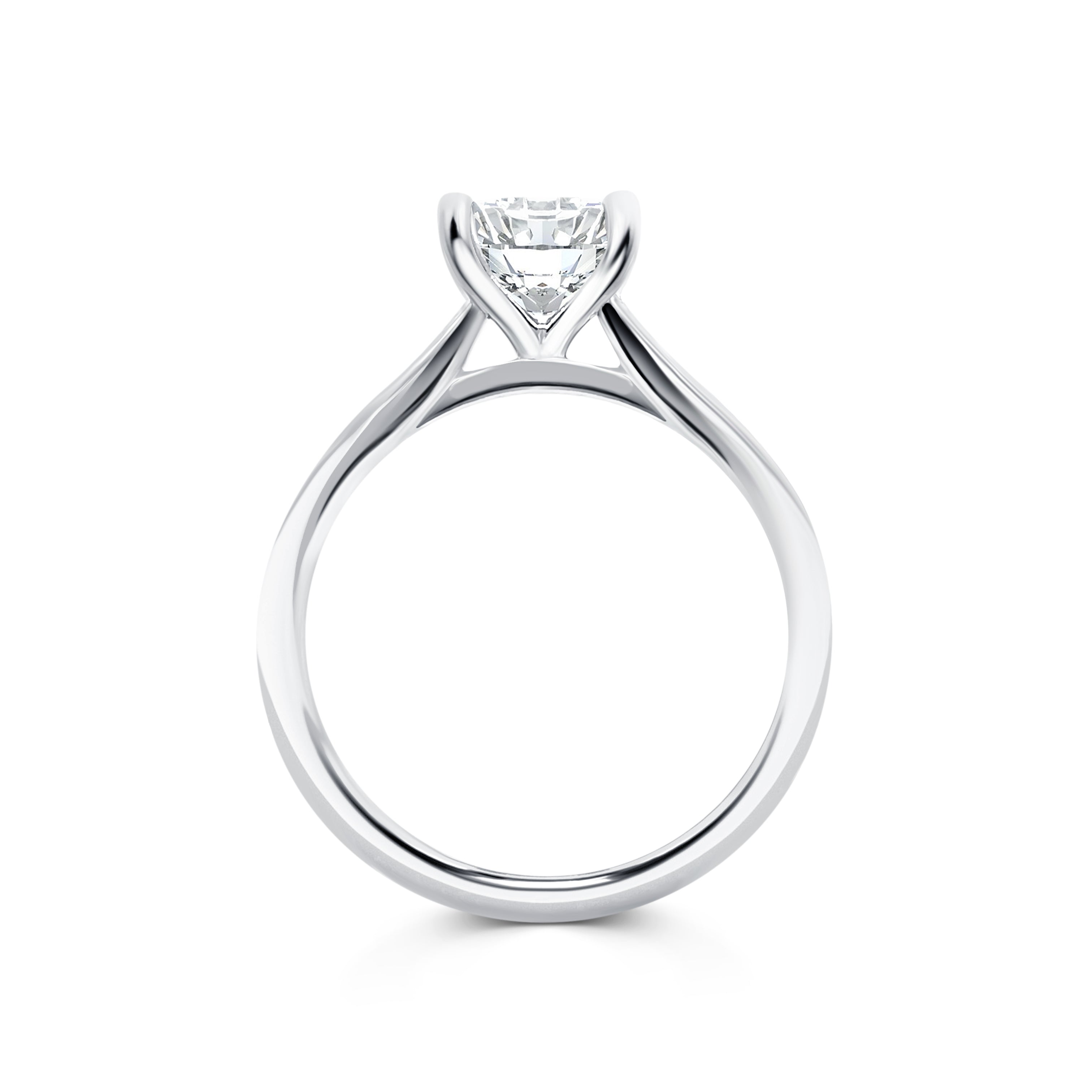 Giorgia - Micheli Jewellery. White gold solitaire engagement ring side profile. Princess cut diamond solitaire engagement ring side view. Melbourne, Victoria.