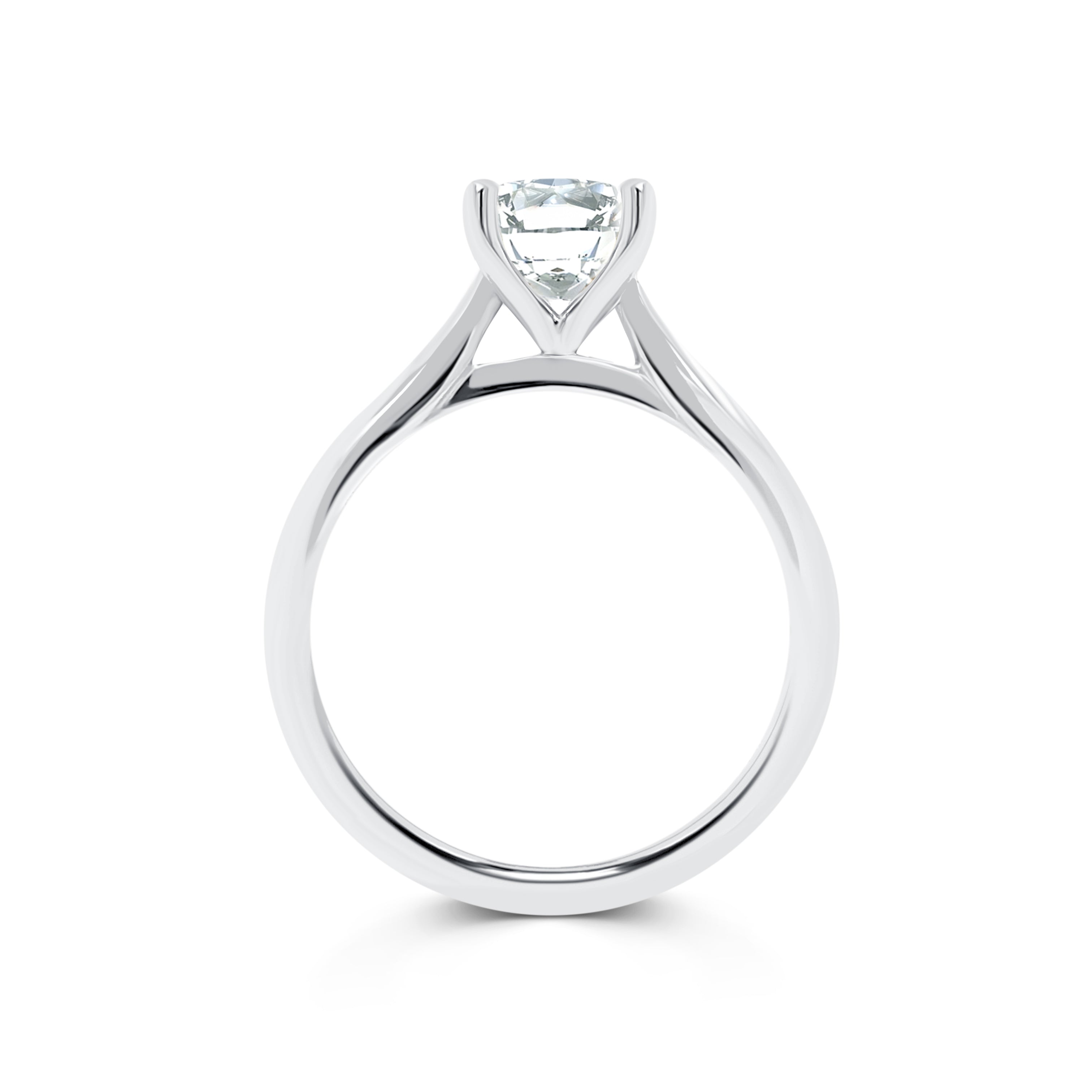 Lucca - Micheli Jewellery. Round brilliant cut diamond solitaire engagement ring in white gold. White gold engagement ring 4 prong setting. Round brilliant cut solitaire engagement ring.