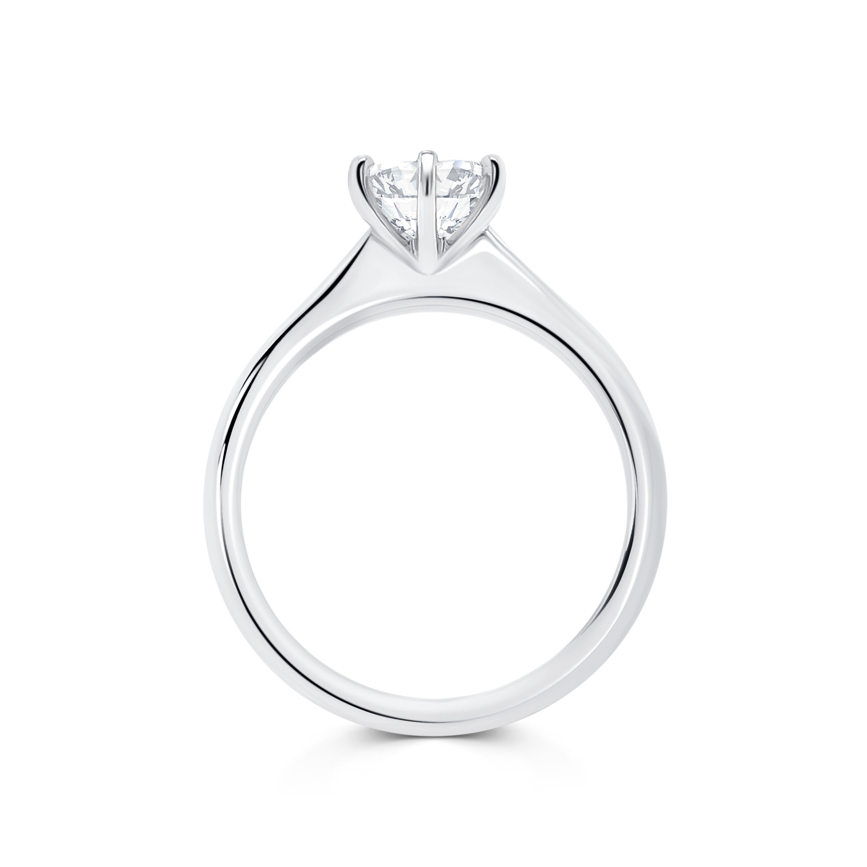 Lucia - Micheli Jewellery, white gold simple 6 claw round brilliant diamond engagement ring. white gold solitaire engagement ring. round brilliant diamond solitaire in white gold. simple 6 claw setting solitaire ring.