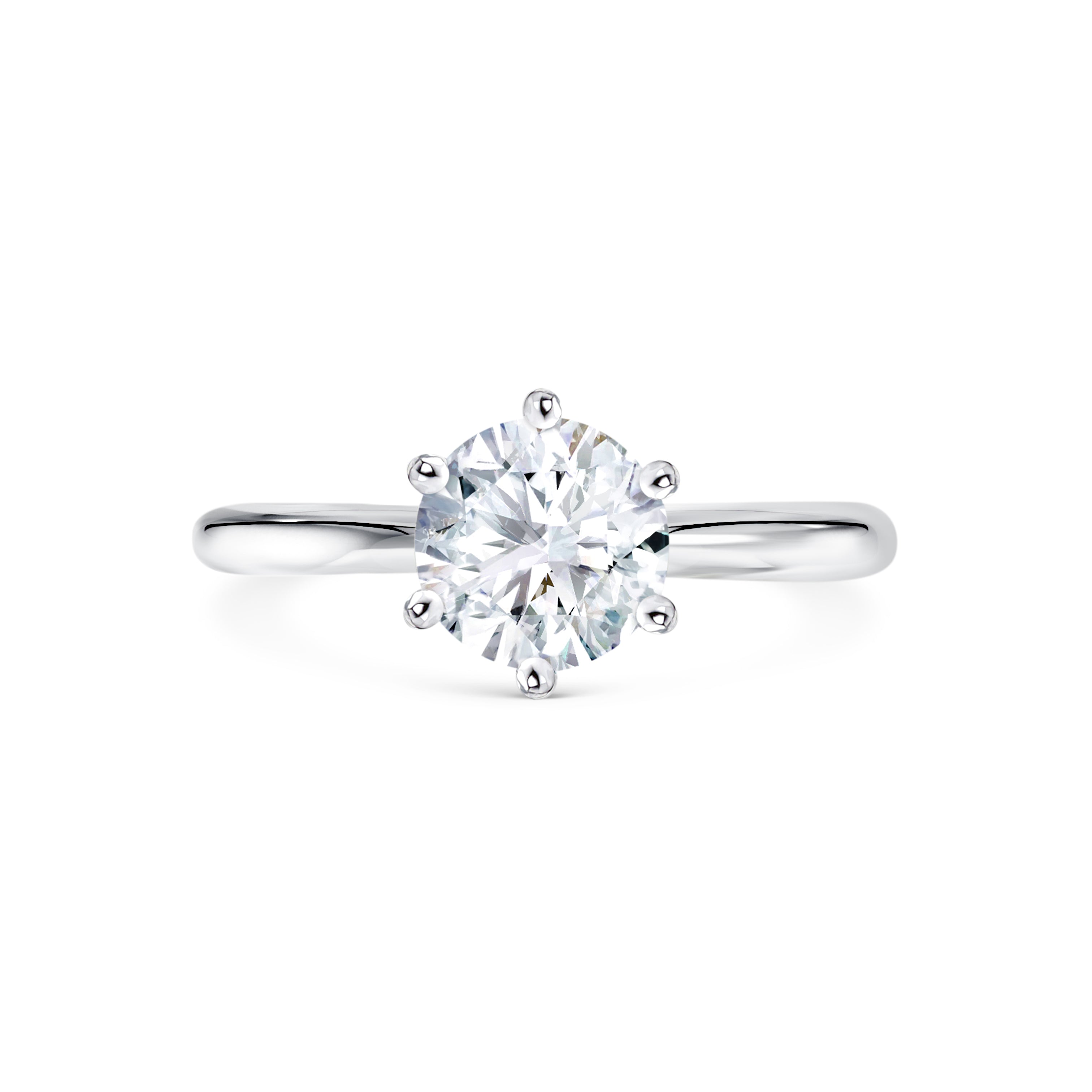 Ariana - Micheli Jewellery, white gold engagement ring. solitaire engagement ring with round brilliant cut diamond. 6 claw setting. white gold solitaire engagement ring. round brilliant cut diamond.