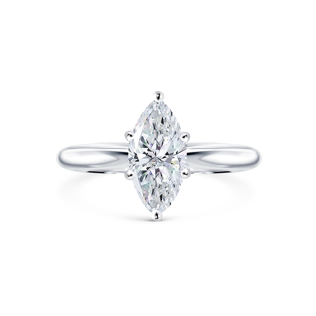 Martha - Micheli Jewellery, solitaire marquise diamond engagement ring in white gold with 6 prongs. marquise diamond engagement ring. solitaire engagement ring. 6 prong white gold engagement ring. marquise diamond. ring profile of marquise engagement ring
