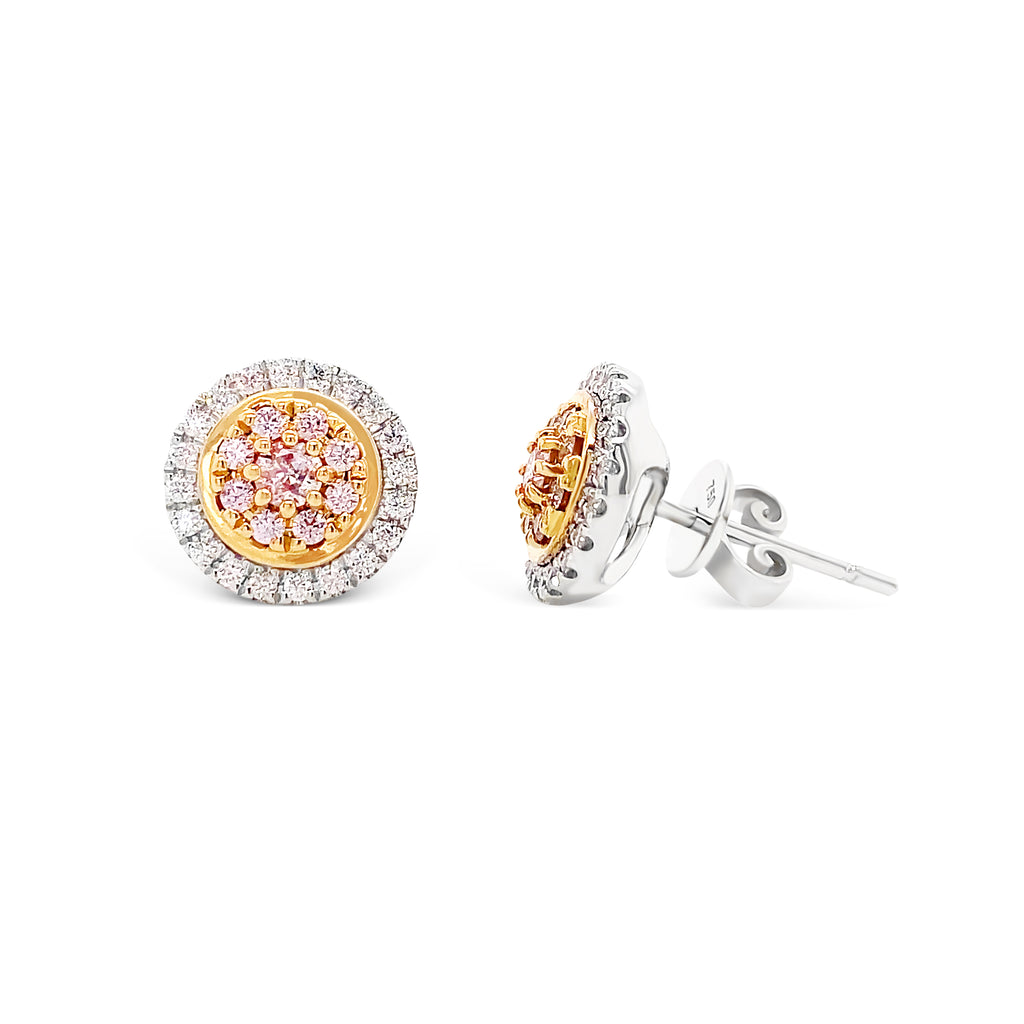 Pink & White Argyle Diamond Stud Earrings - Micheli Jewellery