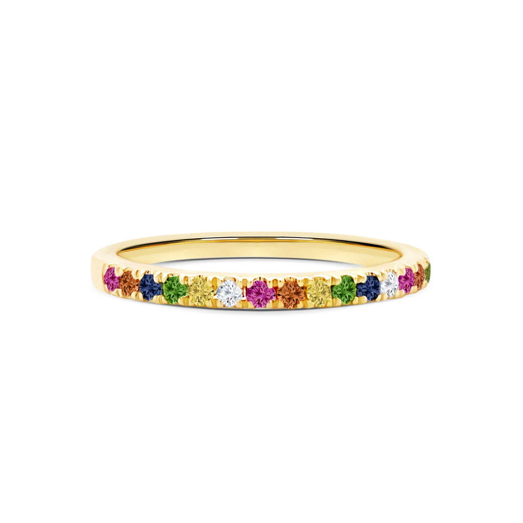 Rainbow Multicoloured sapphires ring from Micheli Jewellery, Melbourne Australia