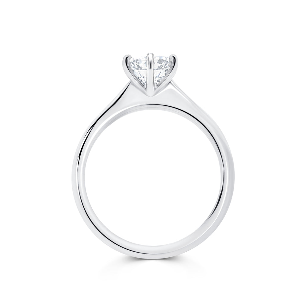 Lucia - Micheli Jewellery, white gold simple 6 claw round brilliant diamond engagement ring. white gold solitaire engagement ring. round brilliant diamond solitaire in white gold. simple 6 claw setting solitaire ring. 