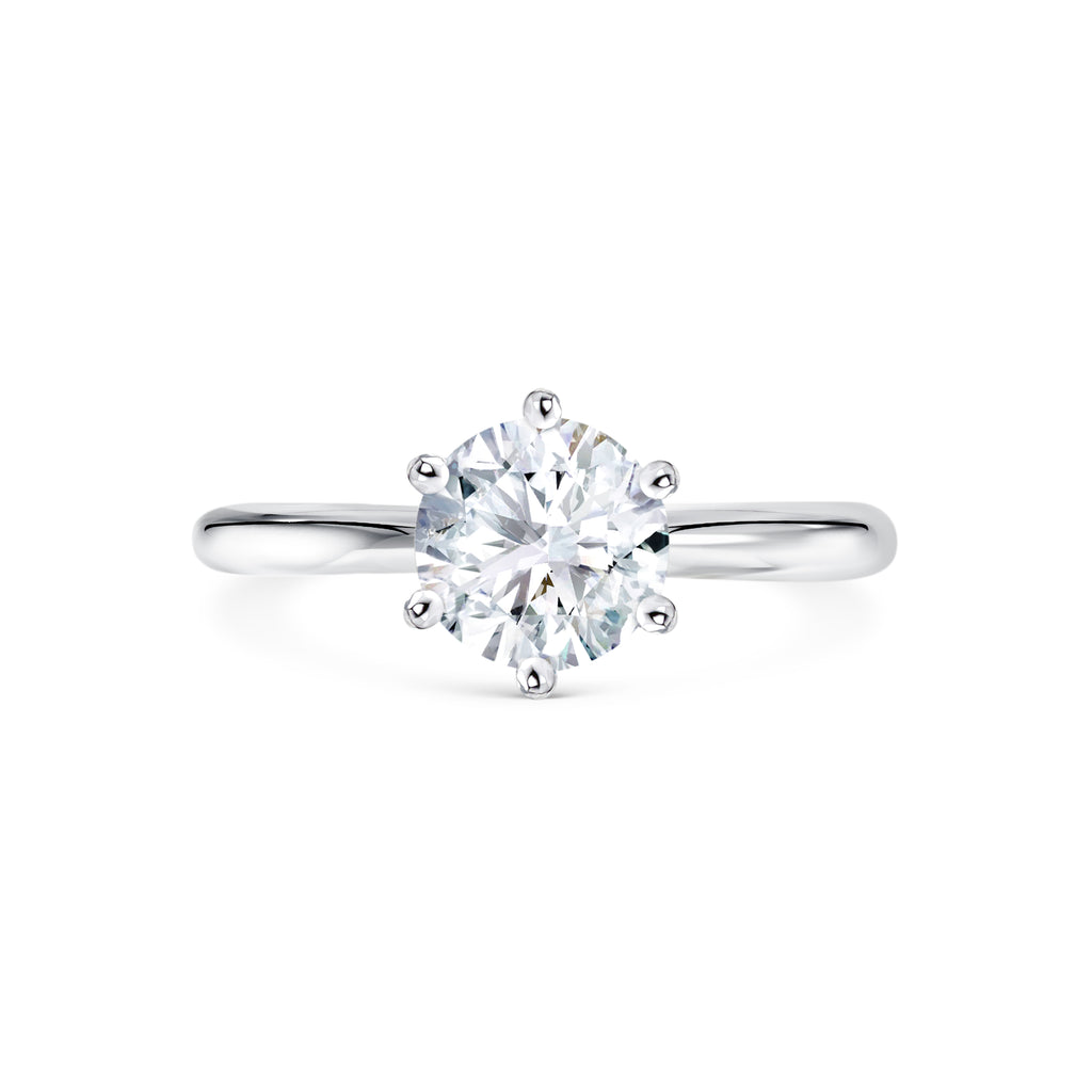Ariana - Micheli Jewellery, white gold engagement ring. solitaire engagement ring with round brilliant cut diamond. 6 claw setting. white gold solitaire engagement ring. round brilliant cut diamond. 