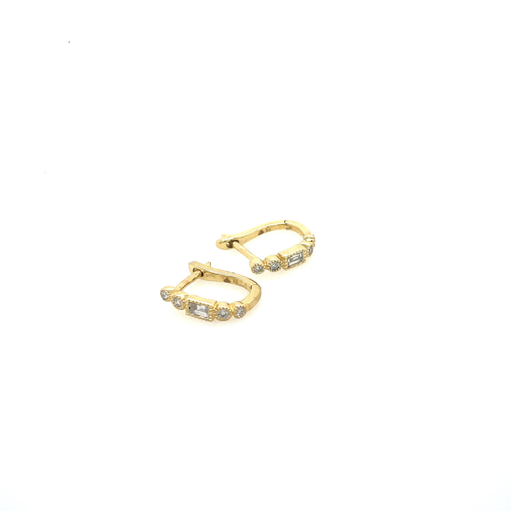 Diamond Bezel Set Huggie Earrings - Micheli Jewellery