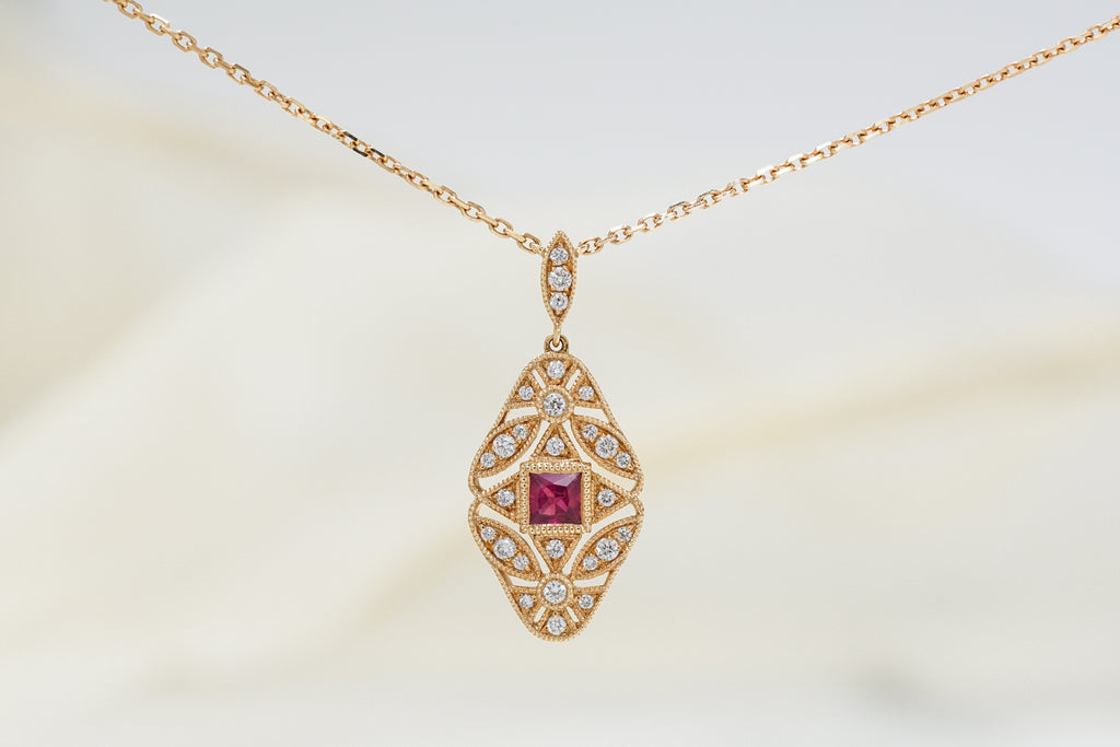 Belle Ruby and Diamond Necklace - Micheli Jewellery