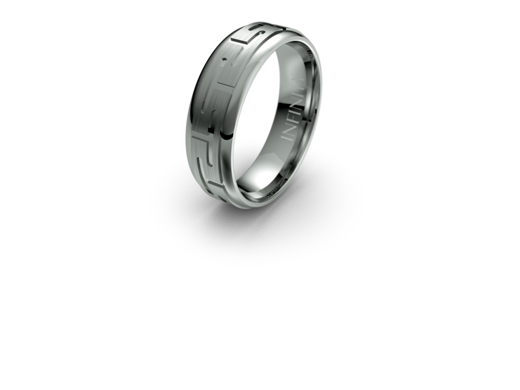Greek Key Gold Wedding Band - Micheli Jewellery