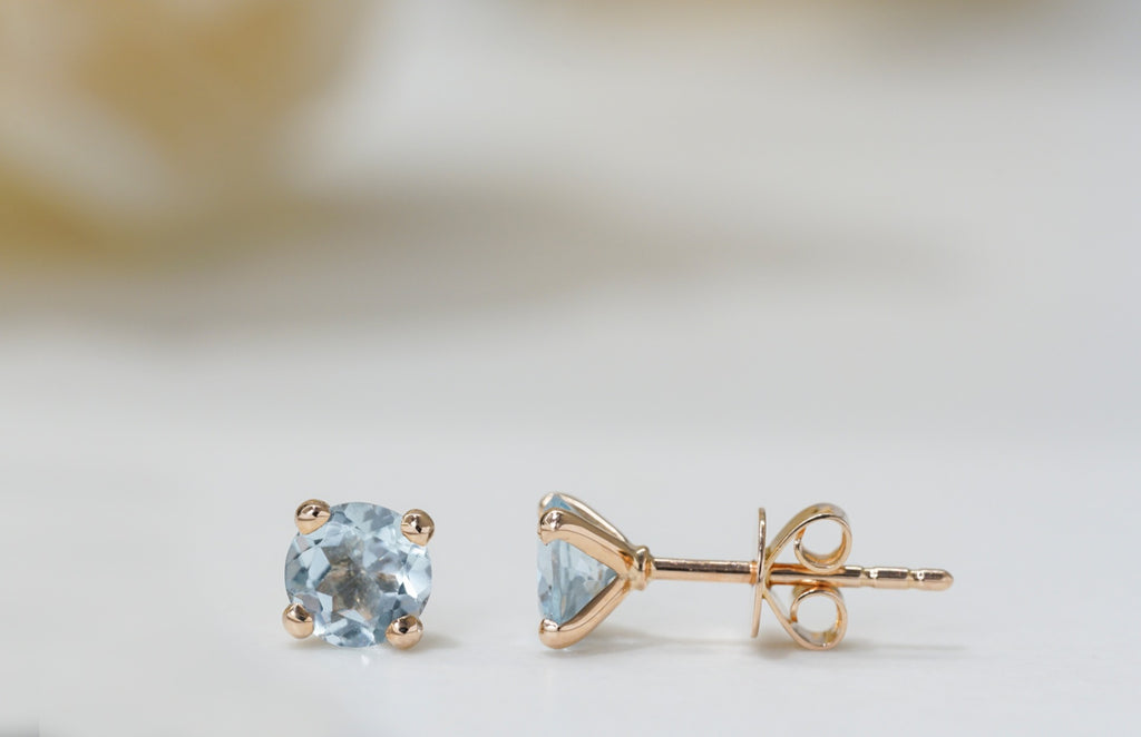Aquamarine Studs Earrings - Micheli Jewellery