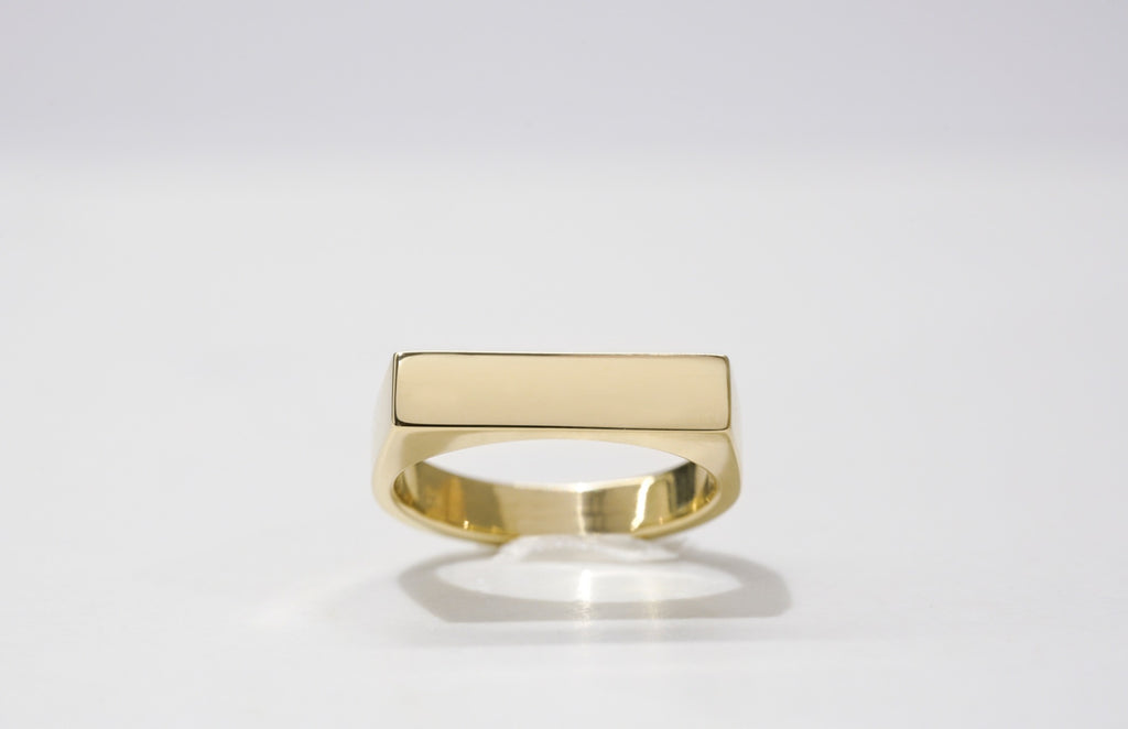 Custom Made Bar Signet Ring - Micheli Jewellery