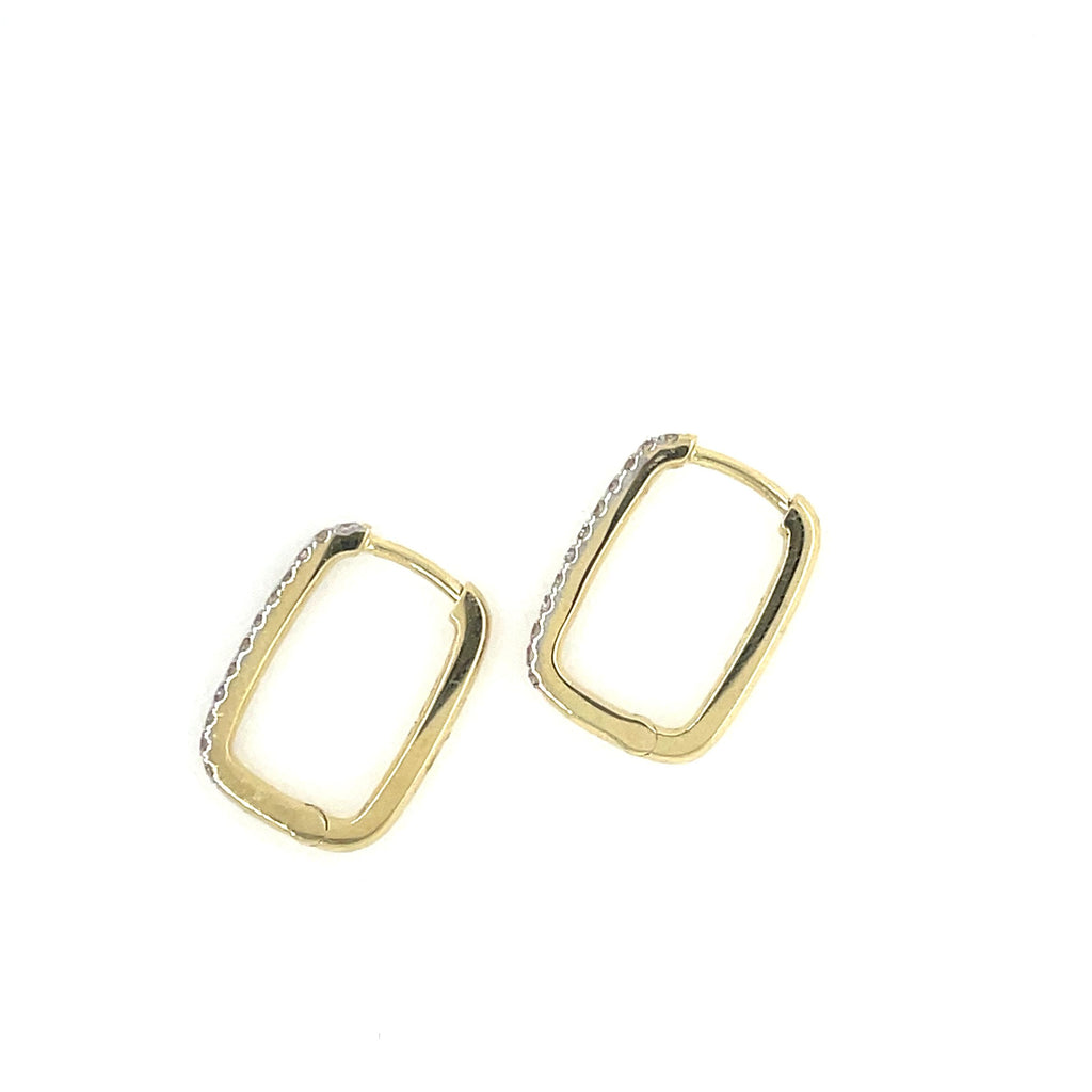 Paperclip Diamond Huggie Earrings - Micheli Jewellery