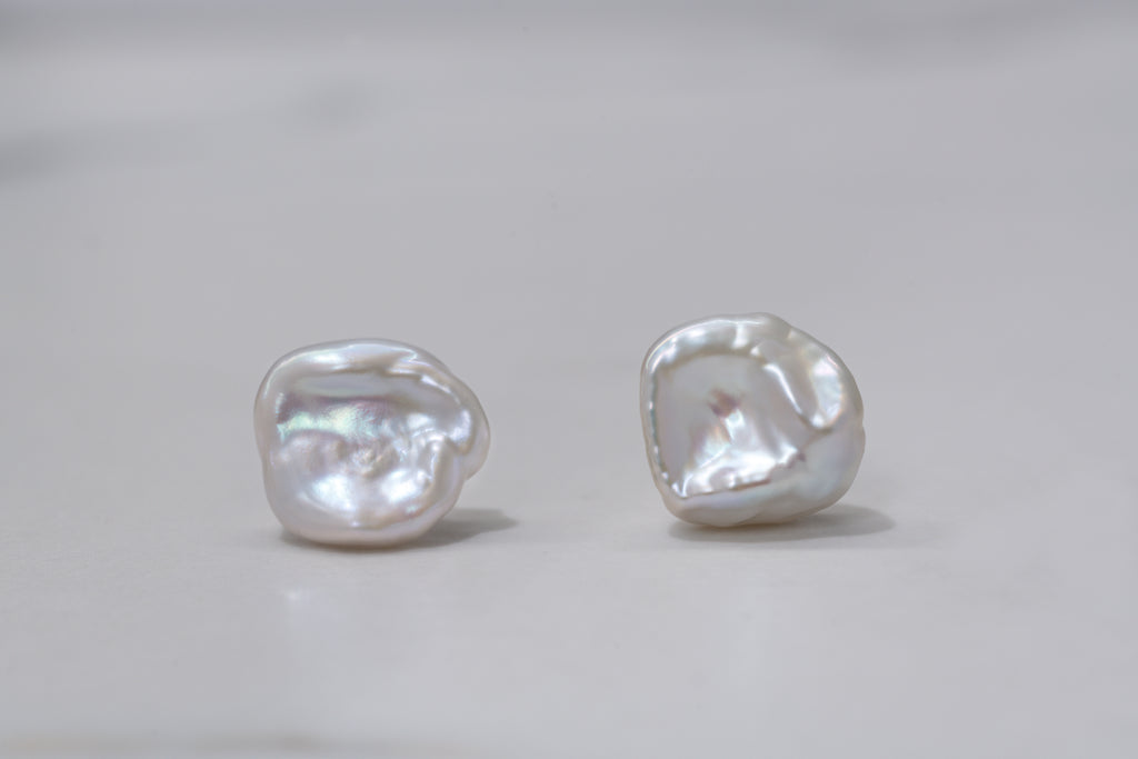 Keshi Pearl Earring Studs Micheli Jewellery