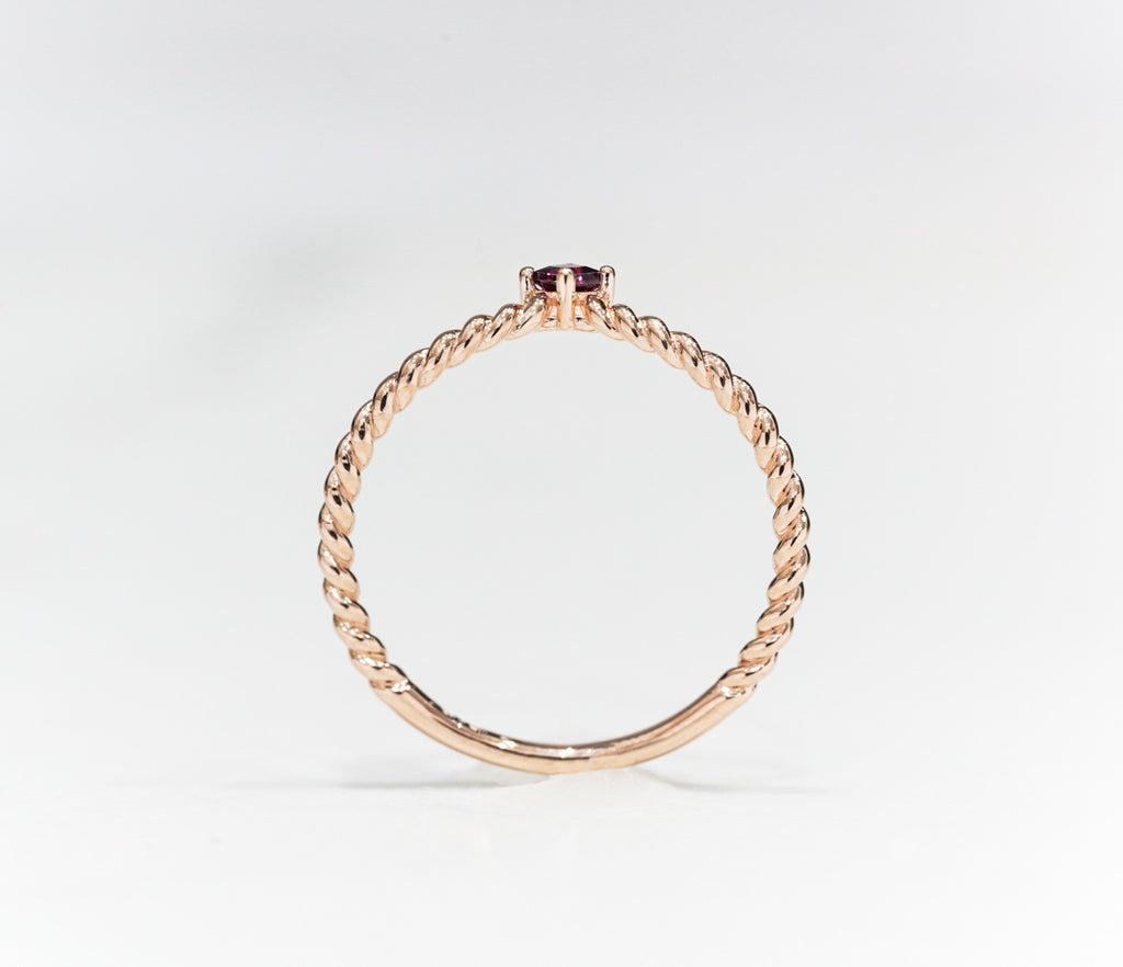 Garnet Twist Ring - Micheli Jewellery