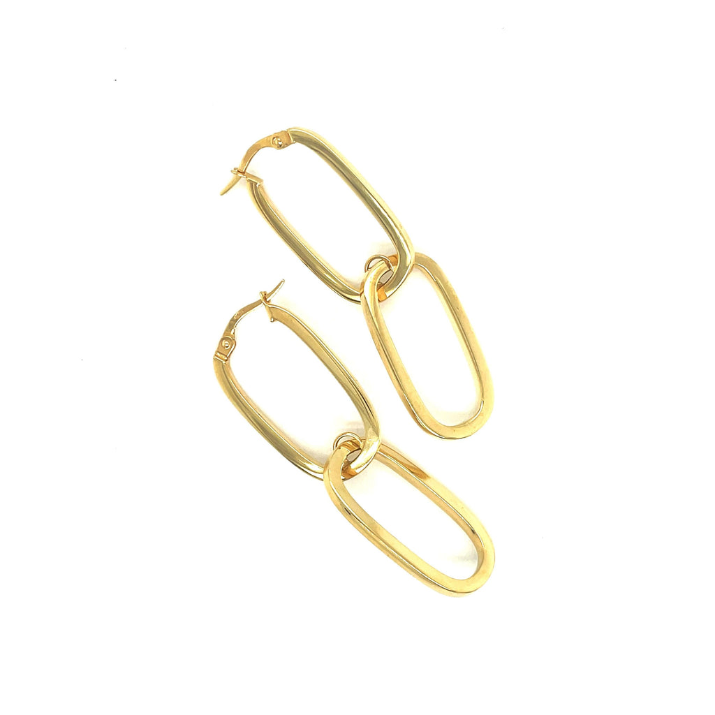 Paperclip Double Loop Drop Earrings - Micheli Jewellery