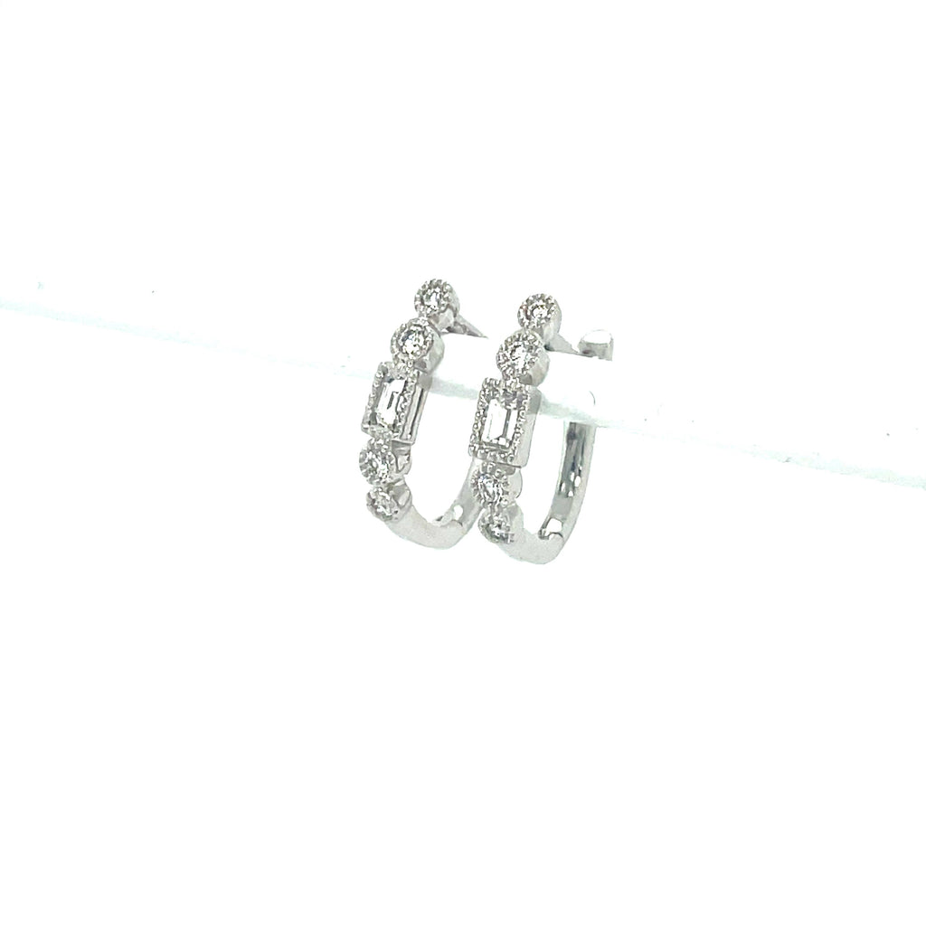 Diamond Bezel Set Huggie Earrings - Micheli Jewellery