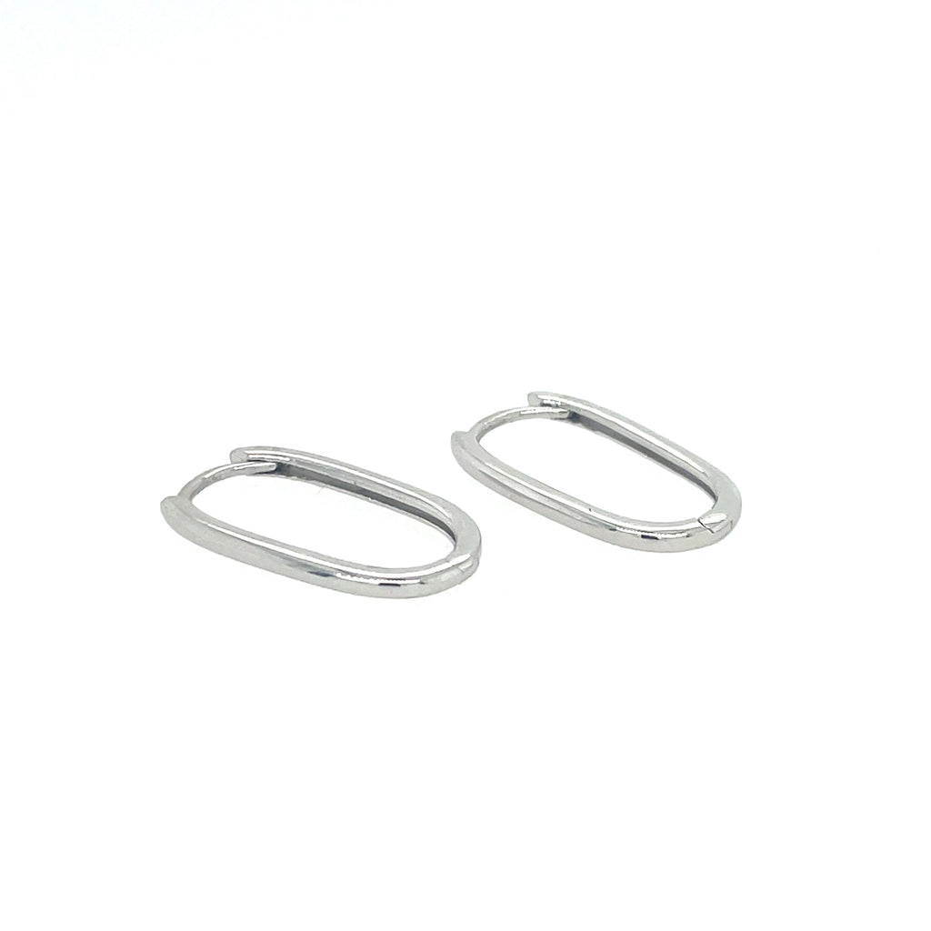 Oval Paperclip Huggie Earrings - Micheli Jewellery
