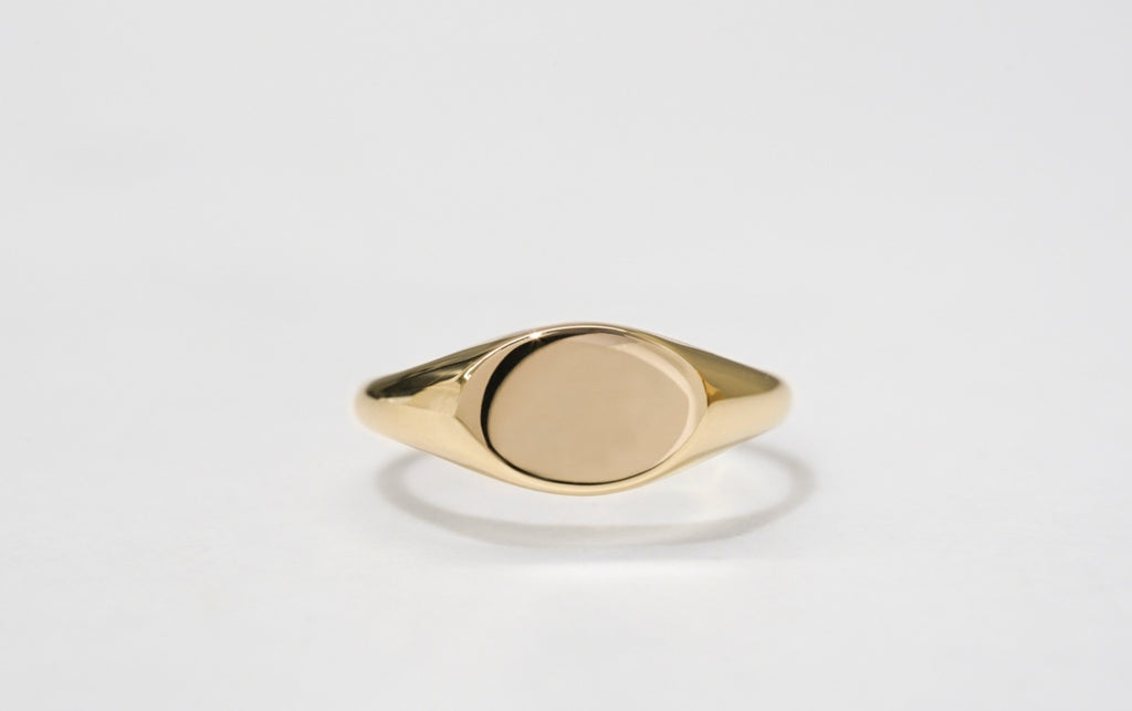 Custom Made Oval Signet Gold Ring - Micheli Jewellery