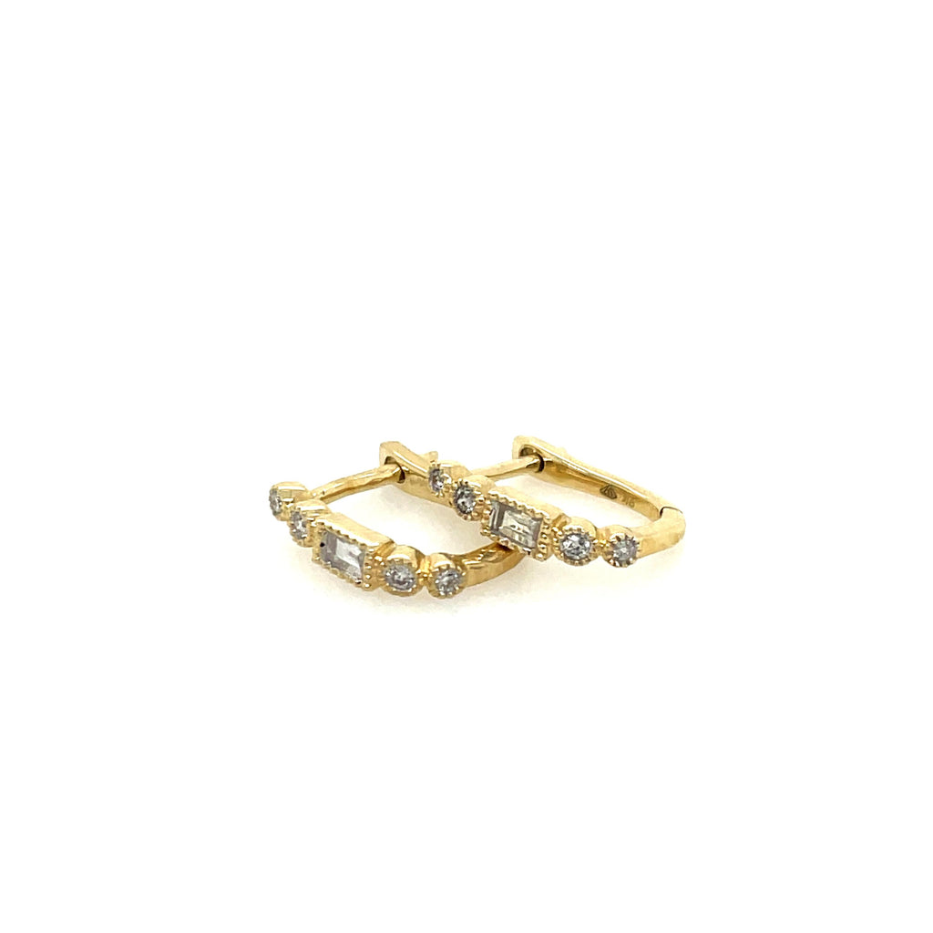 Diamond Bezel Set Huggie Earrings - Micheli Jewellery