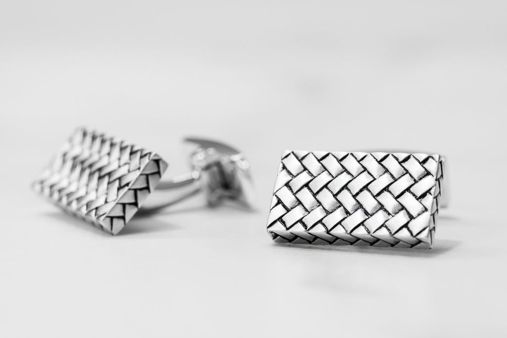 Weave Pattern Cuff Links - Micheli Jewellery
