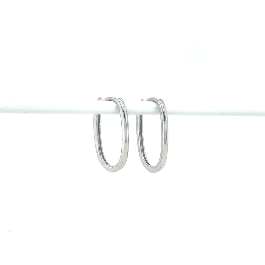Oval Paperclip Huggie Earrings - Micheli Jewellery