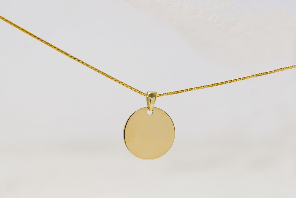 Cinzia Flat Round Shape Pendant - Micheli Jewellery