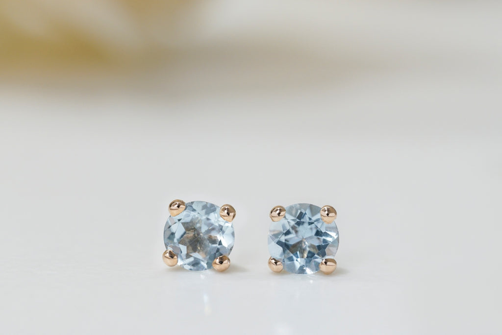 Aquamarine Studs Earrings - Micheli Jewellery