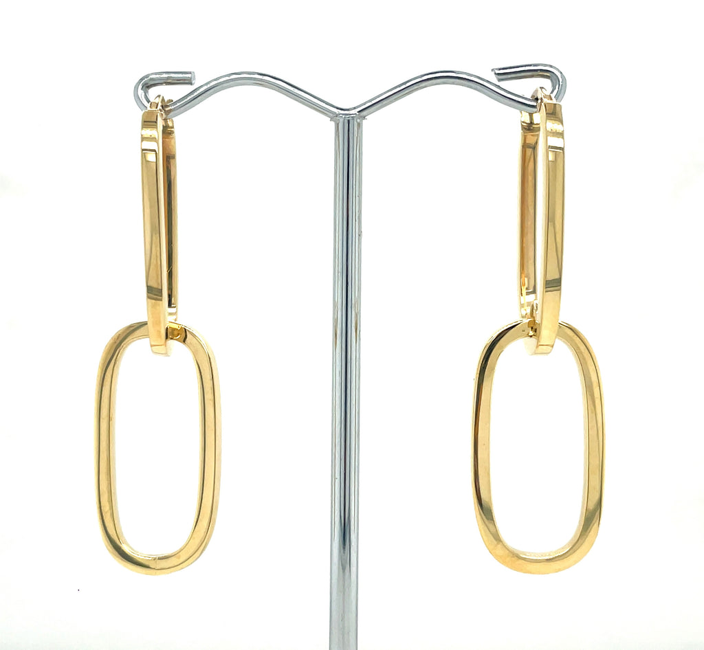 Paperclip Double Loop Drop Earrings - Micheli Jewellery