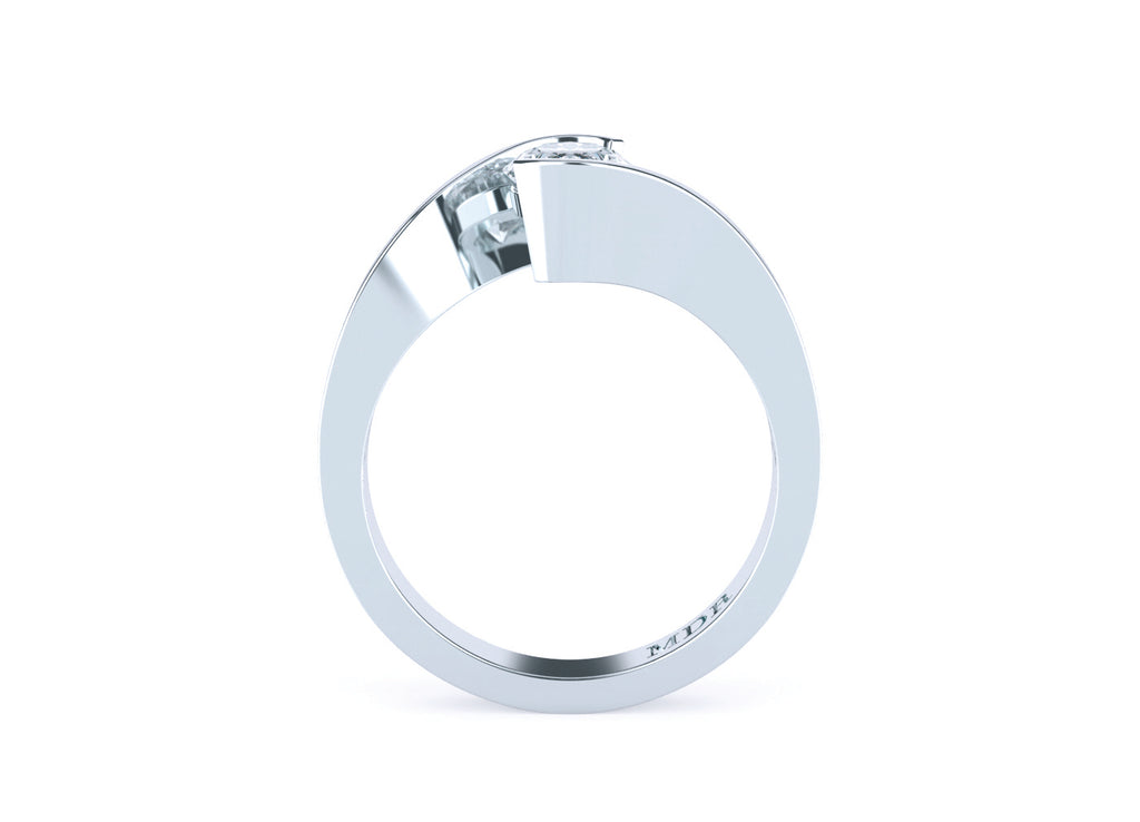 Stunningly Designed Twist Oval Diamond Ring in Platinum - Micheli Jewellery